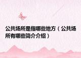 公共場(chǎng)所是指哪些地方（公共場(chǎng)所有哪些簡(jiǎn)介介紹）