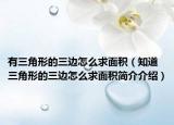 有三角形的三邊怎么求面積（知道三角形的三邊怎么求面積簡(jiǎn)介介紹）