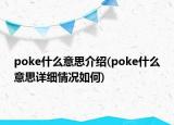 poke什么意思介紹(poke什么意思詳細(xì)情況如何)