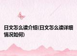 日文怎么讀介紹(日文怎么讀詳細(xì)情況如何)