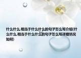 什么什么,相當于什么什么的句子怎么寫介紹(什么什么,相當于什么什么的句子怎么寫詳細情況如何)