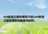 dnf史詩(shī)之路在哪里介紹(dnf史詩(shī)之路在哪里詳細(xì)情況如何)