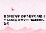 什么叫掀背車 能舉個例子嗎介紹 什么叫掀背車 能舉個例子嗎詳細(xì)情況如何