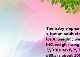 The(baby elephant's is about 100 kilos, but an adult elephant may 5,000 kilos.A. weight；weighB. weight；weightC. weigh；weighD. weigh；weight