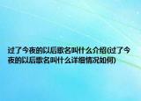 過(guò)了今夜的以后歌名叫什么介紹(過(guò)了今夜的以后歌名叫什么詳細(xì)情況如何)