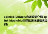 apink(biubiubiu音譯歌詞介紹 apink biubiubiu音譯歌詞詳細(xì)情況如何)