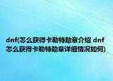 dnf(怎么獲得卡勒特勛章介紹 dnf 怎么獲得卡勒特勛章詳細(xì)情況如何)