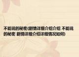 不能說的秘密(劇情詳細介紹介紹 不能說的秘密 劇情詳細介紹詳細情況如何)