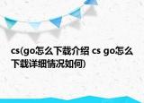 cs(go怎么下載介紹 cs go怎么下載詳細(xì)情況如何)