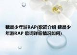 魏晨少年游RAP(歌詞介紹 魏晨少年游RAP 歌詞詳細情況如何)