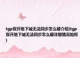 tgp雙開(kāi)地下城無(wú)法同步怎么破介紹(tgp雙開(kāi)地下城無(wú)法同步怎么破詳細(xì)情況如何)