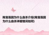 陳寶蓮因?yàn)槭裁醋詺⒔榻B(陳寶蓮因?yàn)槭裁醋詺⒃敿?xì)情況如何)