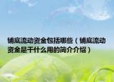 鋪底流動資金包括哪些（鋪底流動資金是干什么用的簡介介紹）