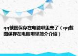 qq截圖保存在電腦哪里去了（qq截圖保存在電腦哪里簡(jiǎn)介介紹）