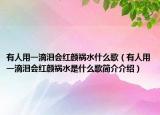 有人用一滴淚會紅顏禍水什么歌（有人用一滴淚會紅顏禍水是什么歌簡介介紹）