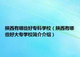 陜西有哪些好?？茖W校（陜西有哪些好大專學校簡介介紹）