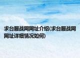 求臺服戰(zhàn)網(wǎng)網(wǎng)址介紹(求臺服戰(zhàn)網(wǎng)網(wǎng)址詳細(xì)情況如何)
