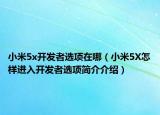小米5x開發(fā)者選項(xiàng)在哪（小米5X怎樣進(jìn)入開發(fā)者選項(xiàng)簡介介紹）