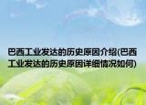 巴西工業(yè)發(fā)達(dá)的歷史原因介紹(巴西工業(yè)發(fā)達(dá)的歷史原因詳細(xì)情況如何)