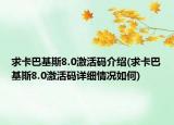 求卡巴基斯8.0激活碼介紹(求卡巴基斯8.0激活碼詳細情況如何)