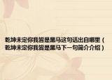 乾坤未定你我皆是黑馬這句話出自哪里（乾坤未定你我皆是黑馬下一句簡介介紹）