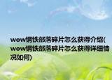 wow鋼鐵部落碎片怎么獲得介紹(wow鋼鐵部落碎片怎么獲得詳細情況如何)