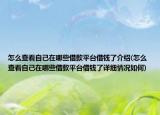 怎么查看自己在哪些借款平臺(tái)借錢了介紹(怎么查看自己在哪些借款平臺(tái)借錢了詳細(xì)情況如何)