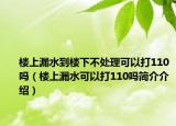 樓上漏水到樓下不處理可以打110嗎（樓上漏水可以打110嗎簡介介紹）