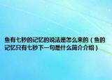 魚(yú)有七秒的記憶的說(shuō)法是怎么來(lái)的（魚(yú)的記憶只有七秒下一句是什么簡(jiǎn)介介紹）