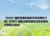 《DNF》輔助裝備附魔的寶珠有哪些介紹(《DNF》輔助裝備附魔的寶珠有哪些詳細(xì)情況如何)