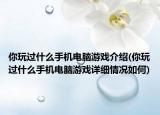 你玩過什么手機(jī)電腦游戲介紹(你玩過什么手機(jī)電腦游戲詳細(xì)情況如何)