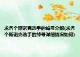 求各個(gè)斯諾克選手的綽號介紹(求各個(gè)斯諾克選手的綽號詳細(xì)情況如何)