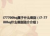 i77700hq屬于什么級(jí)別（i7-7700hq什么級(jí)別簡介介紹）