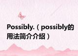 Possibly.（possibly的用法簡介介紹）