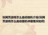 玩網(wǎng)頁游戲怎么自動掛機介紹(玩網(wǎng)頁游戲怎么自動掛機詳細情況如何)