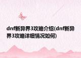 dnf新異界3攻略介紹(dnf新異界3攻略詳細情況如何)