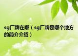 sg廠牌在哪（sg廠牌是哪個(gè)地方的簡(jiǎn)介介紹）