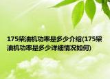 175柴油機功率是多少介紹(175柴油機功率是多少詳細情況如何)