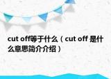 cut off等于什么（cut off 是什么意思簡介介紹）