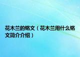 花木蘭的銘文（花木蘭用什么銘文簡(jiǎn)介介紹）
