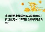 貪玩藍(lán)月上線送vip16是真的嗎（貪玩藍(lán)月vip12有什么特權(quán)簡(jiǎn)介介紹）