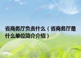 省商務(wù)廳負(fù)責(zé)什么（省商務(wù)廳是什么單位簡(jiǎn)介介紹）