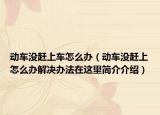 動(dòng)車(chē)沒(méi)趕上車(chē)怎么辦（動(dòng)車(chē)沒(méi)趕上怎么辦解決辦法在這里簡(jiǎn)介介紹）