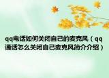 qq電話(huà)如何關(guān)閉自己的麥克風(fēng)（qq通話(huà)怎么關(guān)閉自己麥克風(fēng)簡(jiǎn)介介紹）