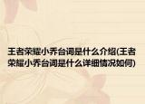 王者榮耀小喬臺(tái)詞是什么介紹(王者榮耀小喬臺(tái)詞是什么詳細(xì)情況如何)