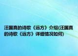 汪國(guó)真的詩(shī)歌《遠(yuǎn)方》介紹(汪國(guó)真的詩(shī)歌《遠(yuǎn)方》詳細(xì)情況如何)