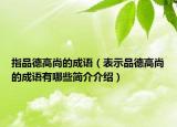 指品德高尚的成語（表示品德高尚的成語有哪些簡介介紹）