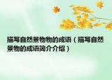 描寫自然景物物的成語（描寫自然景物的成語簡介介紹）
