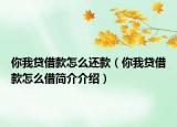 你我貸借款怎么還款（你我貸借款怎么借簡介介紹）