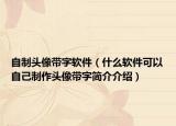 自制頭像帶字軟件（什么軟件可以自己制作頭像帶字簡介介紹）